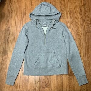 Nike Slim Fit Quarter-Zip Hoodie - Light Heather Gray - Size Large